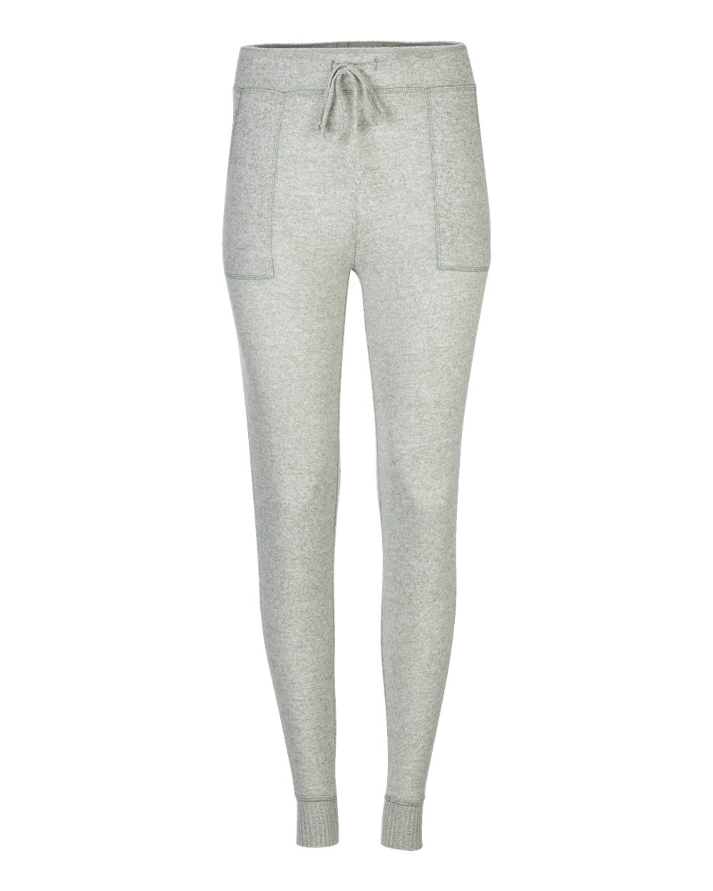 Front View of Sage Heather Women's Cuddle Fleece Joggers - L09