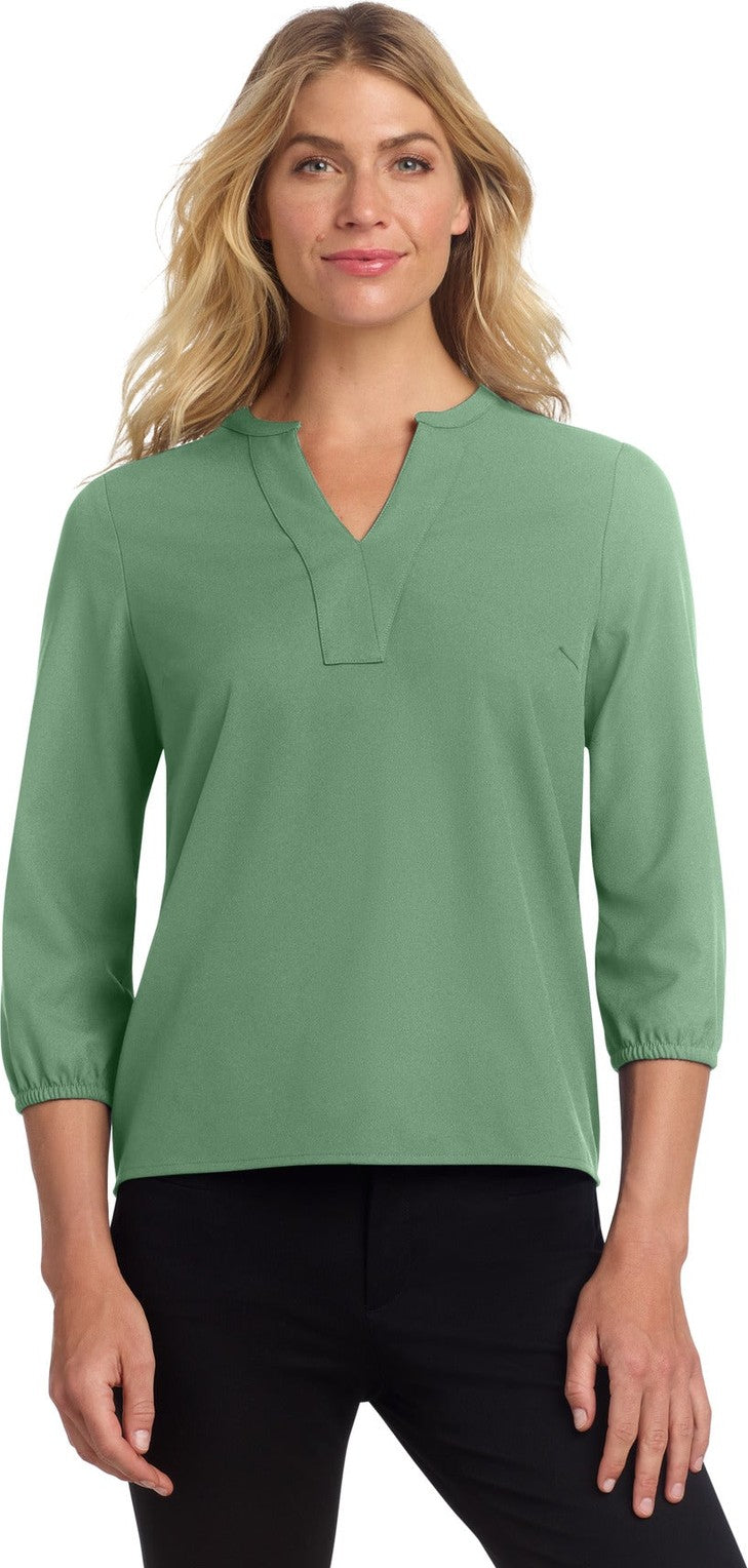Front View of Sage Mercer+Mettle Women's Stretch Crepe 3/4-Sleeve Blouse MM2011