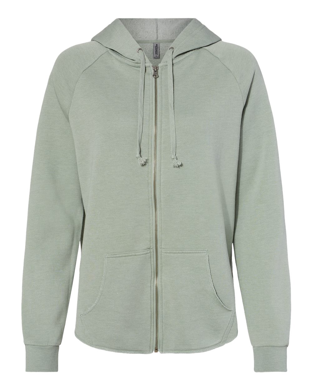 Front View of Sage Women's California Wave Wash Full-Zip Hooded Sweatshirt - PRM2500Z