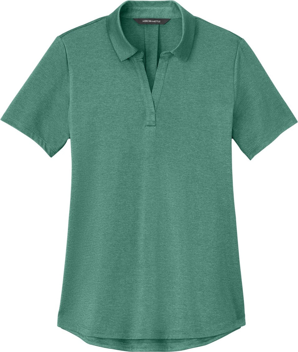 Front View of SageHthr Mercer+Mettle Women's Recharge Jersey Polo MM1021