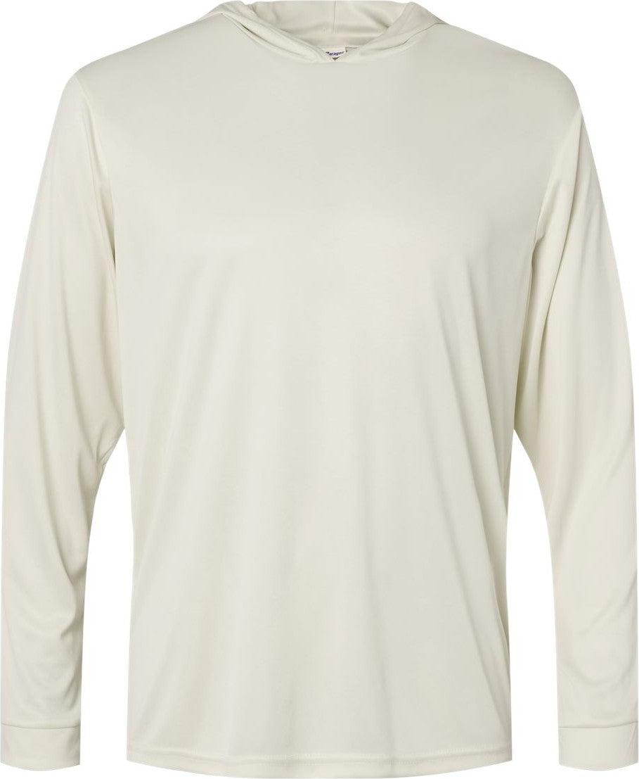 Front View of Sand Bahama Performance Hooded Long Sleeve T-Shirt - 220