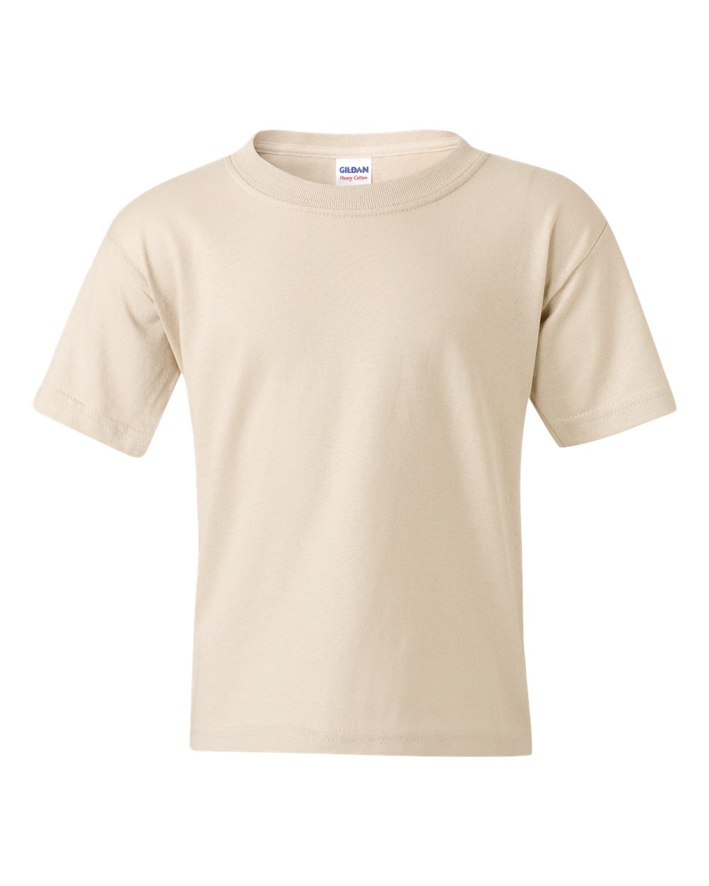 Front View of Sand Heavy Cotton™ Youth T-Shirt - 5000B