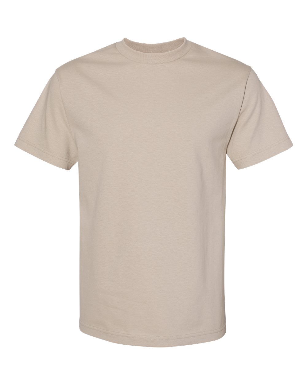 Front View of Sand Heavyweight Cotton Tee - 1301
