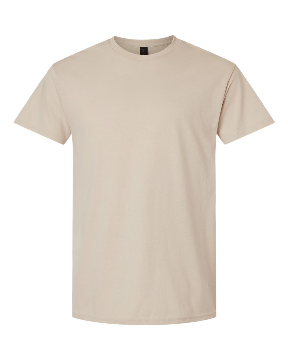 Front View of Sand Light Cotton T-Shirt - 3000
