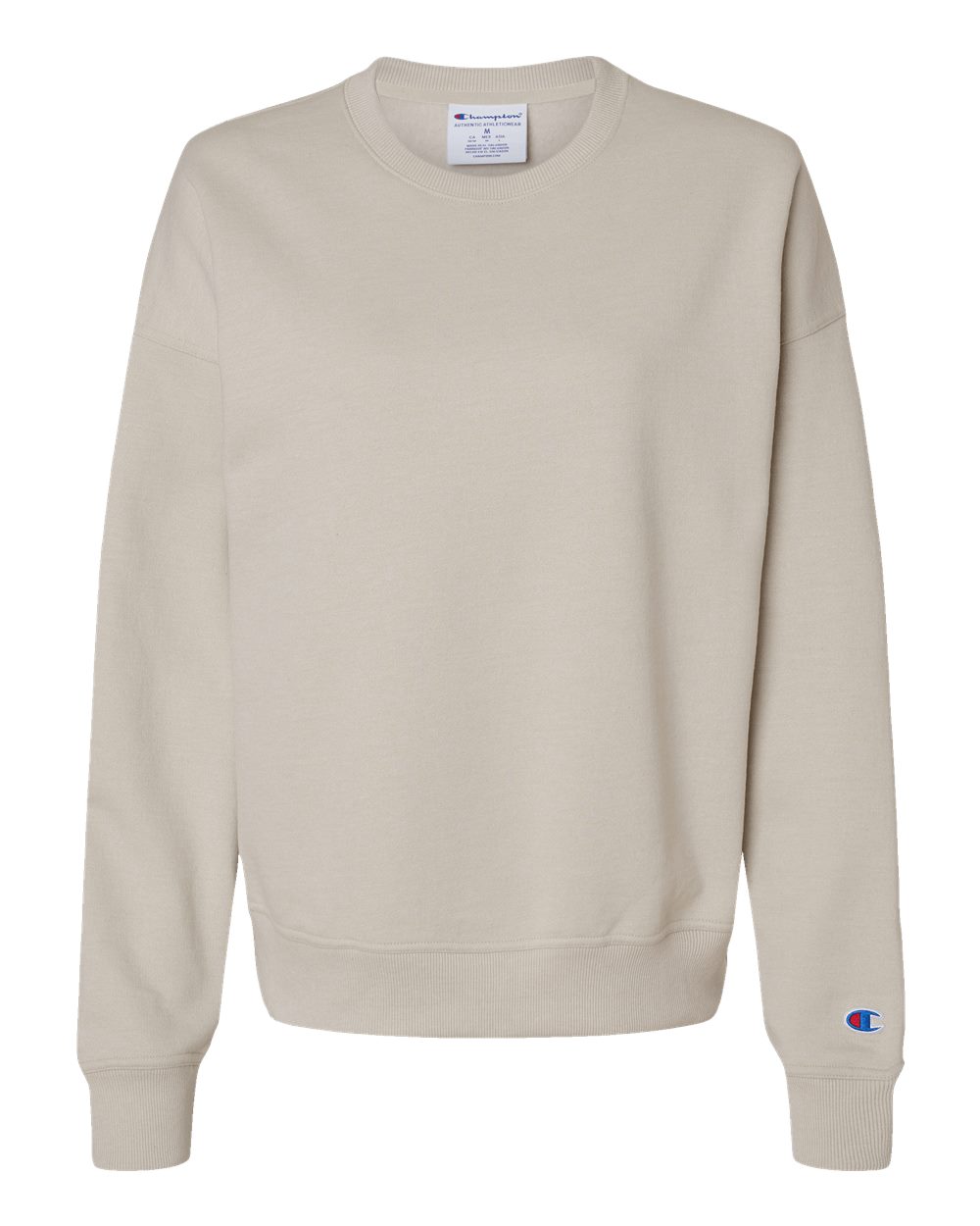 Front View of Sand Powerblend® Women's Crewneck Sweatshirt - S650