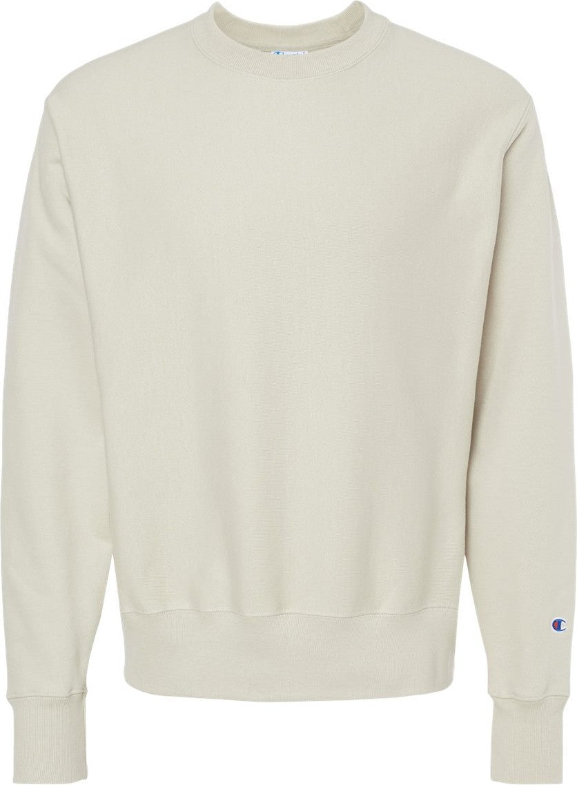 Front View of Sand Reverse Weave® Crewneck Sweatshirt - S149