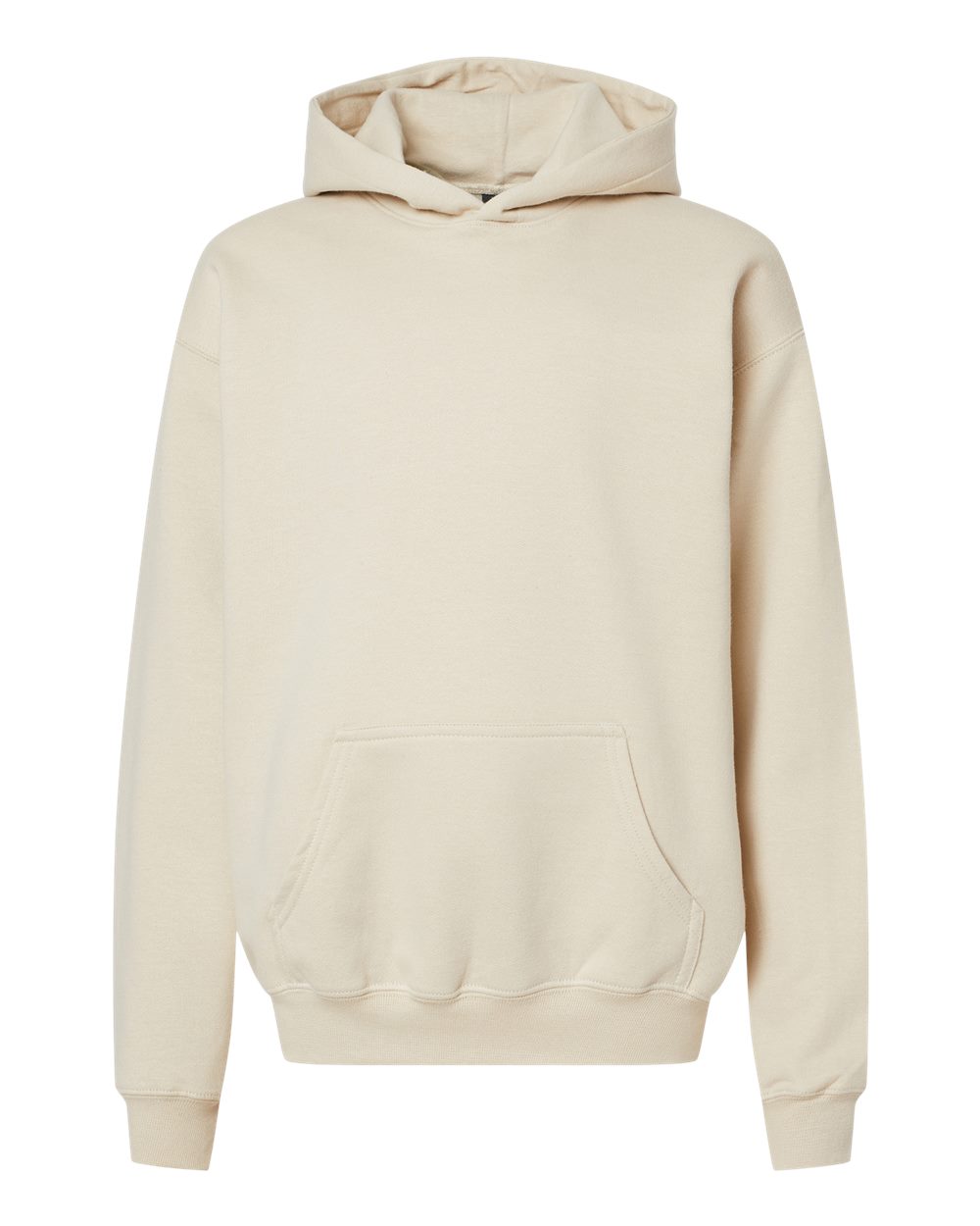 Front View of Sand Softstyle® Youth Midweight Hooded Sweatshirt - SF500B