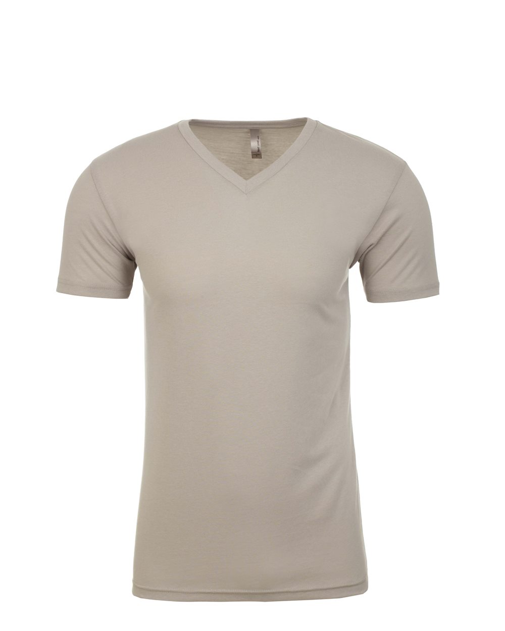 Front View of Sand Sueded V-Neck T-Shirt - 6440