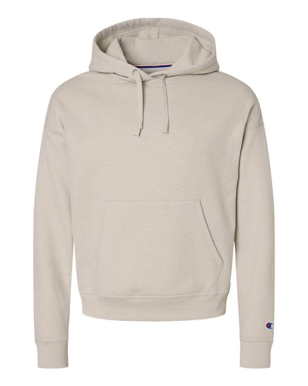 Front View of Sand Women's Powerblend® Hooded Sweatshirt - S760