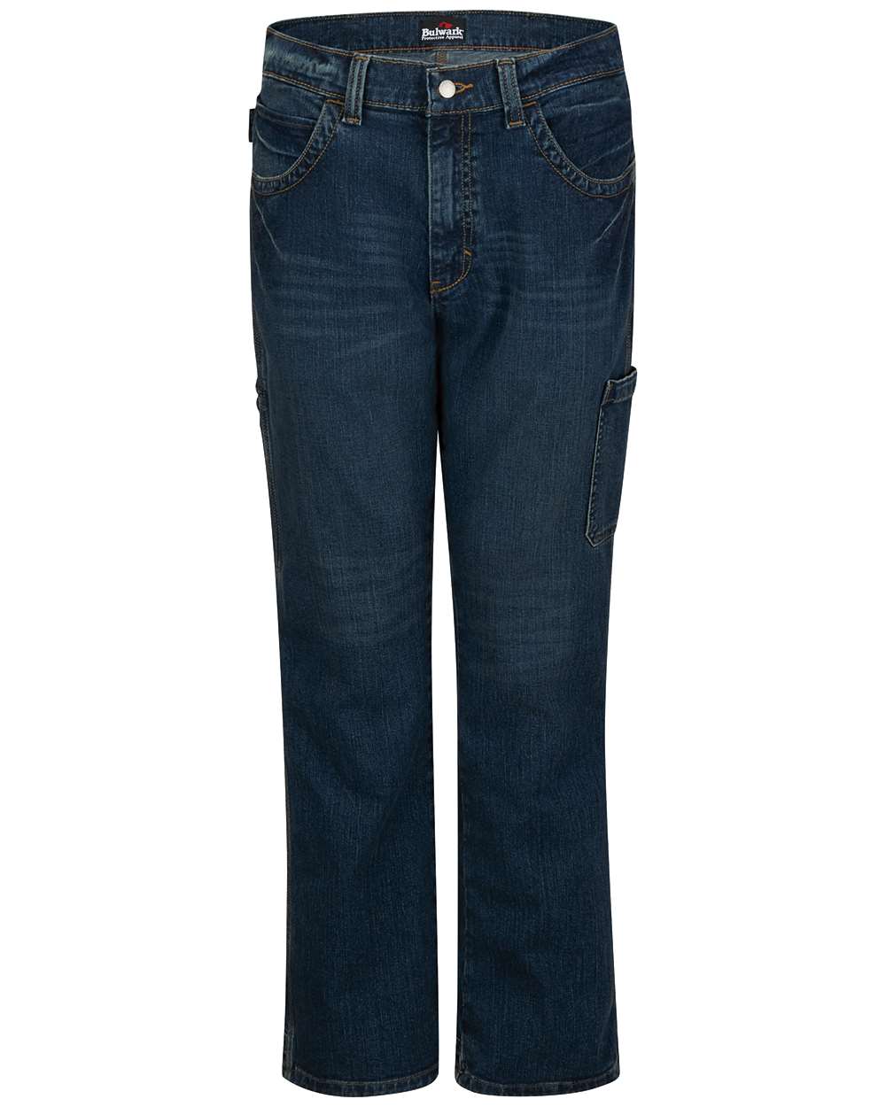 Front View of Sanded Denim - 30I Stretch Denim Dungaree Jeans - PSJ6