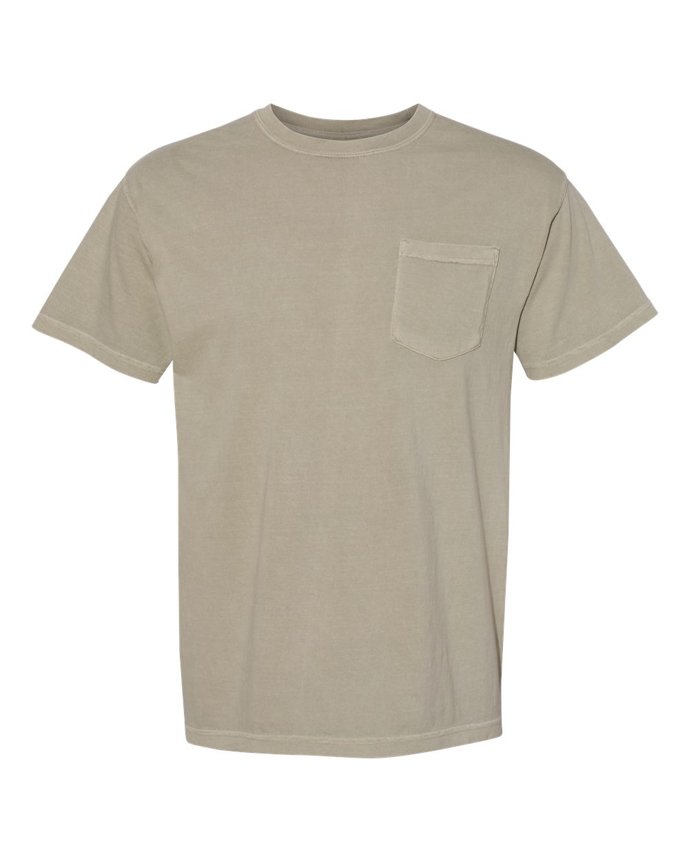 Front View of Sandstone Garment-Dyed Heavyweight Pocket T-Shirt - 6030