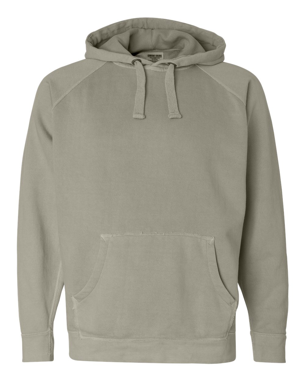 Front View of Sandstone Garment Dyed Hooded Sweatshirt - 1565