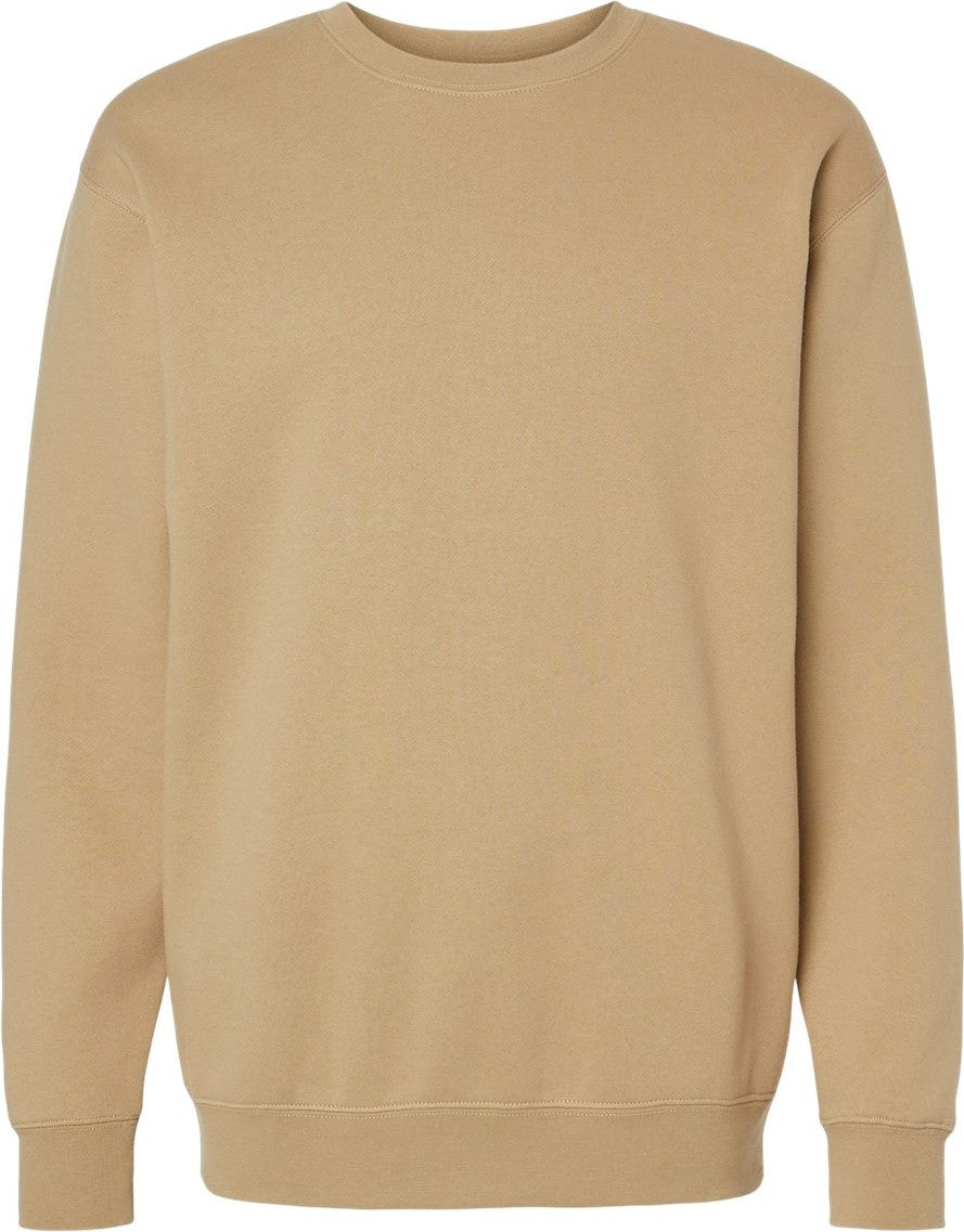 Front View of Sandstone Heavyweight Crewneck Sweatshirt - IND3000