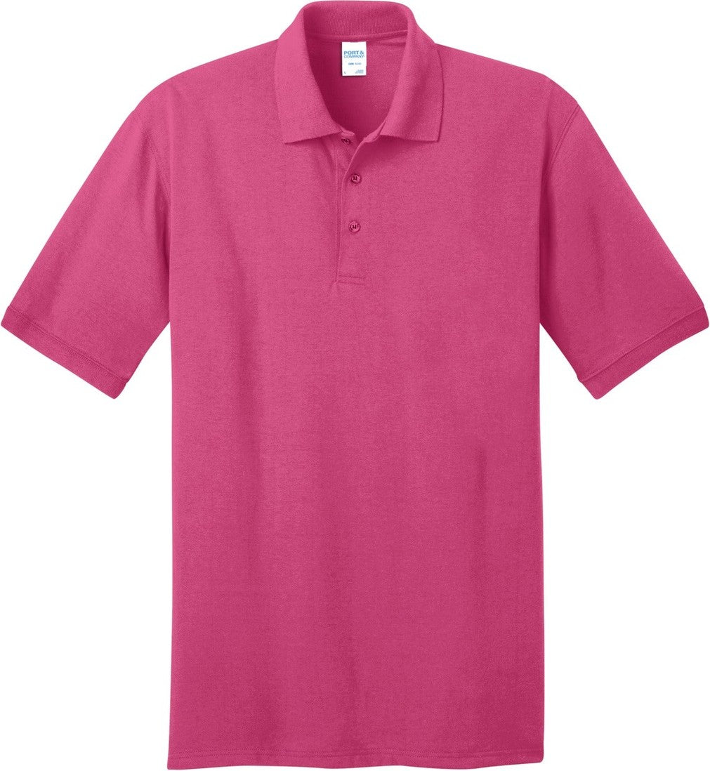 Front View of Sangria Port & Co Core Blend Jersey Knit Polo. KP55