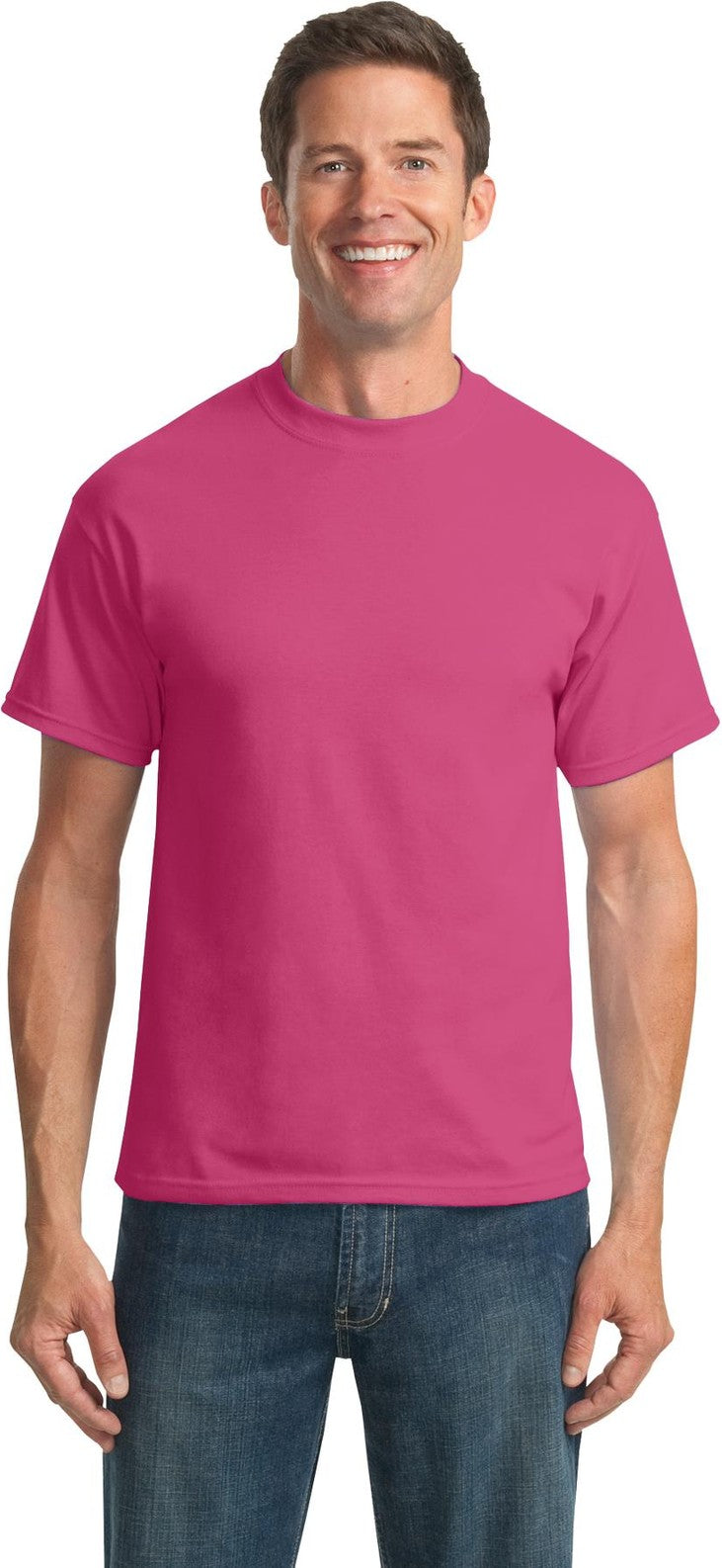 Front View of Sangria Port & Co Tall Core Blend Tee. PC55T