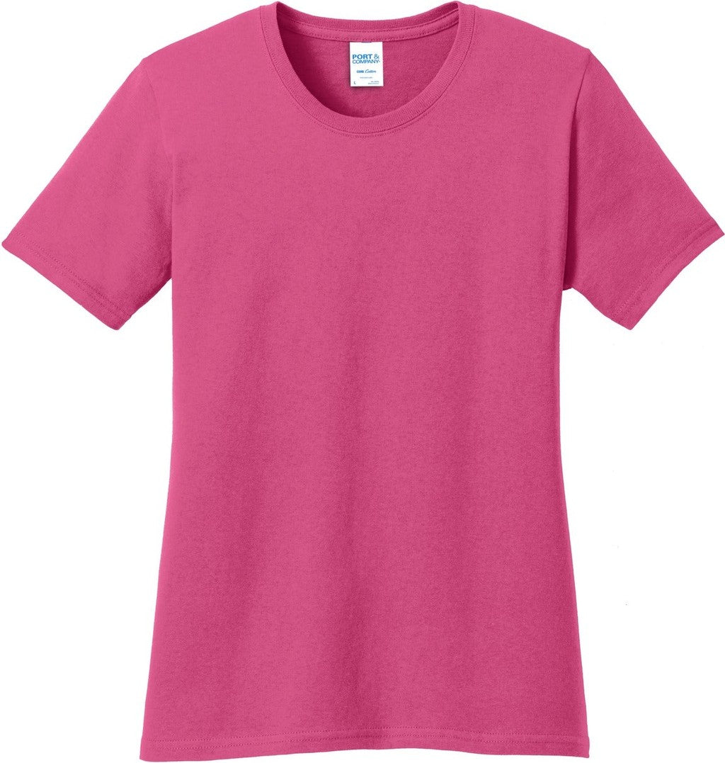 Front View of Sangria Port & Co Women's Core Cotton Tee. LPC54