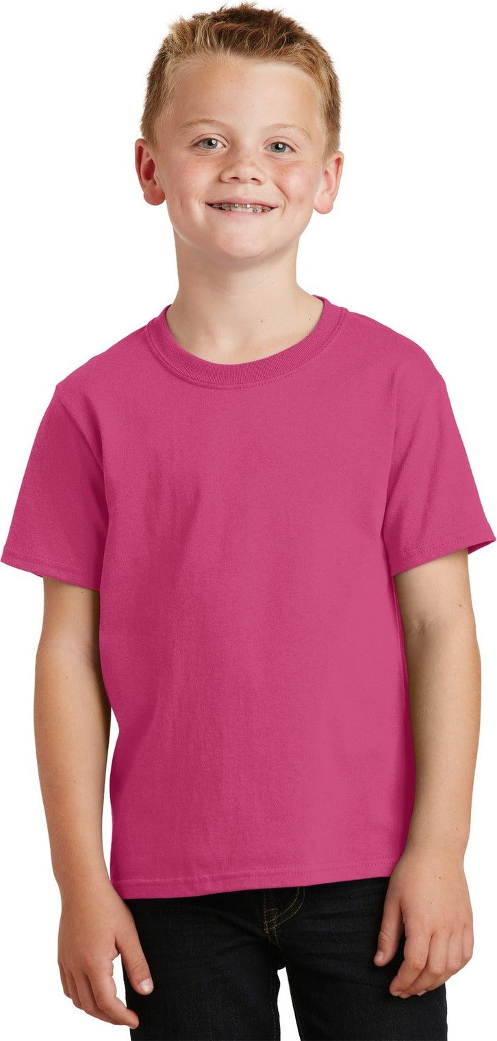 Front View of Sangria Port & Co Youth Core Cotton Tee. PC54Y