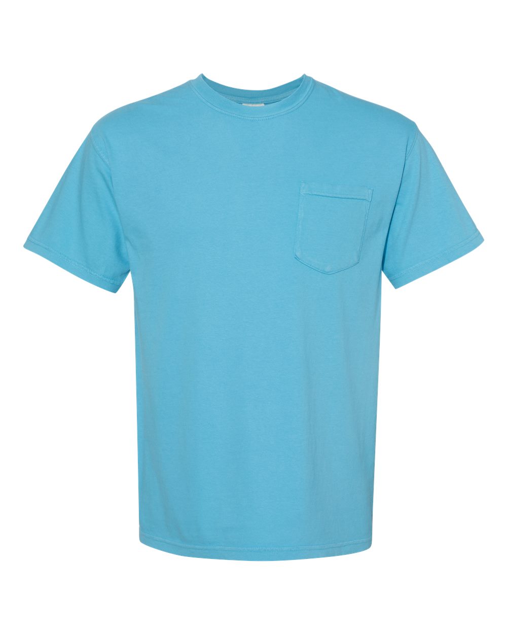 Front View of Sapphire Garment-Dyed Heavyweight Pocket T-Shirt - 6030