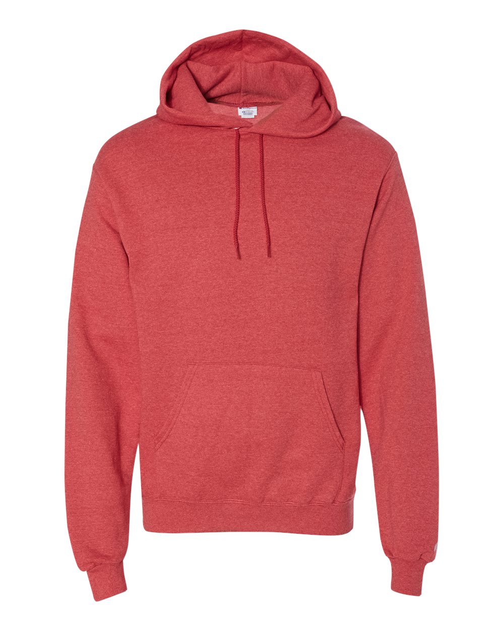 Front View of Scarlet Heather Powerblend® Hooded Sweatshirt - S700