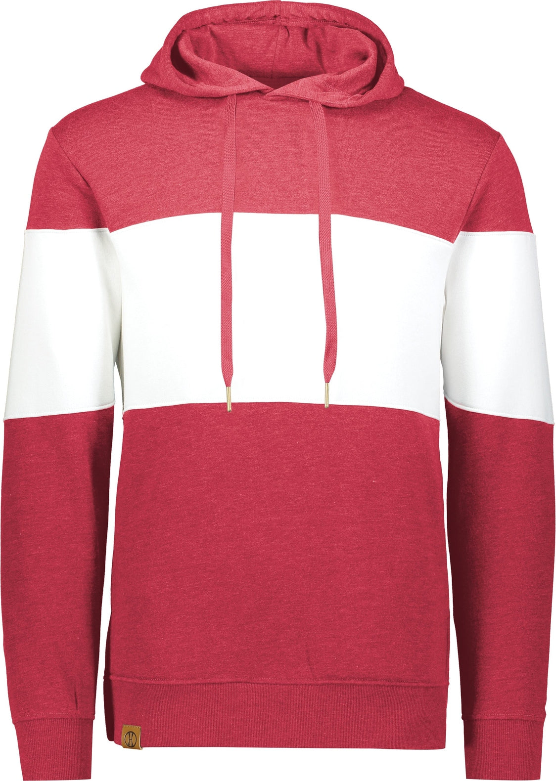 Front View of SCARLET HEATHER/WHITE ALL-AMERICAN HOODIE