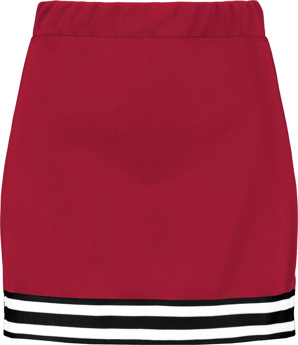 Front View of SCARLET/BLACK/WHITE GIRLS SQUAD CHEER SKIRT