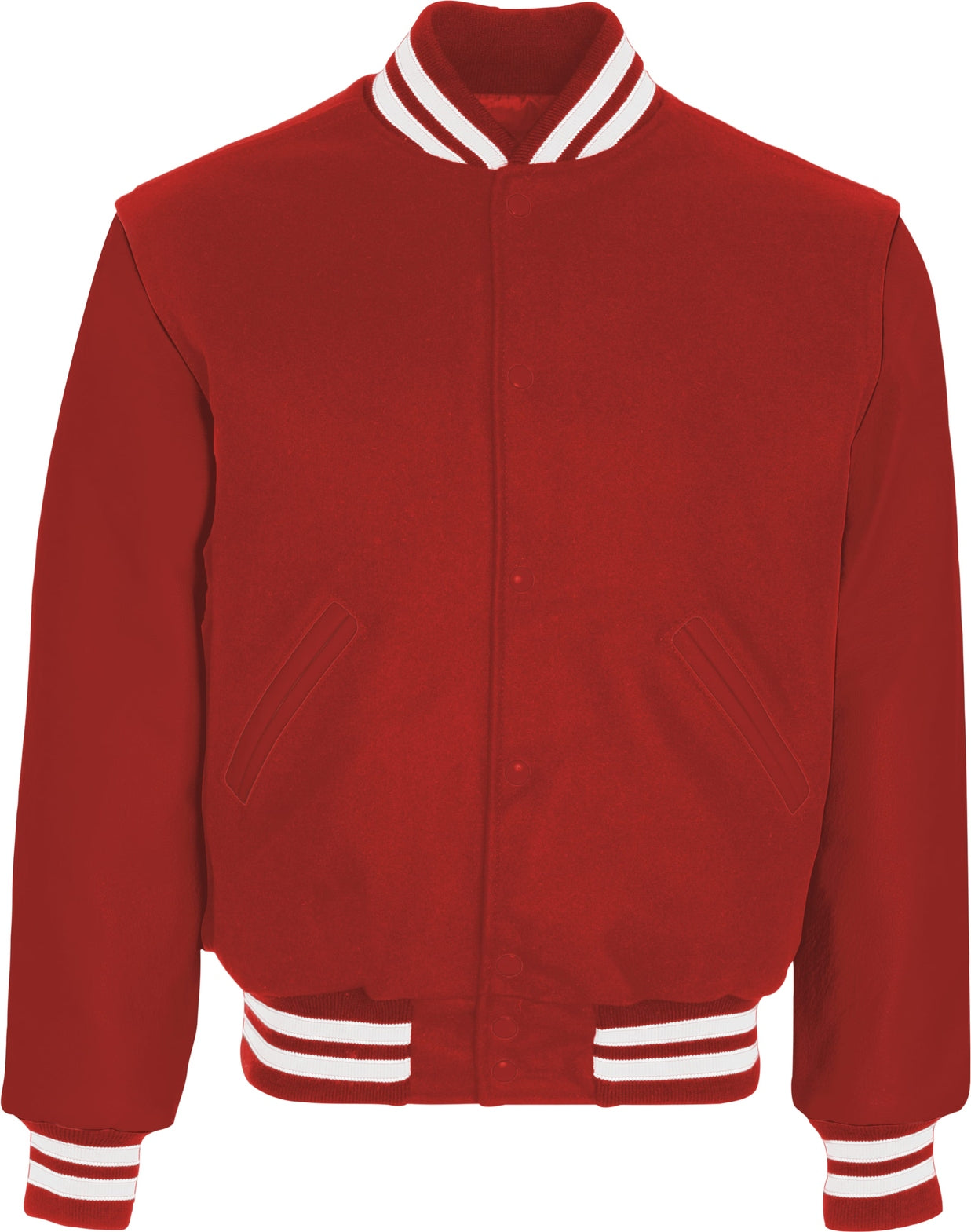 SCARLET/SCARLET/WHITE VARSITY WOOL JACKET