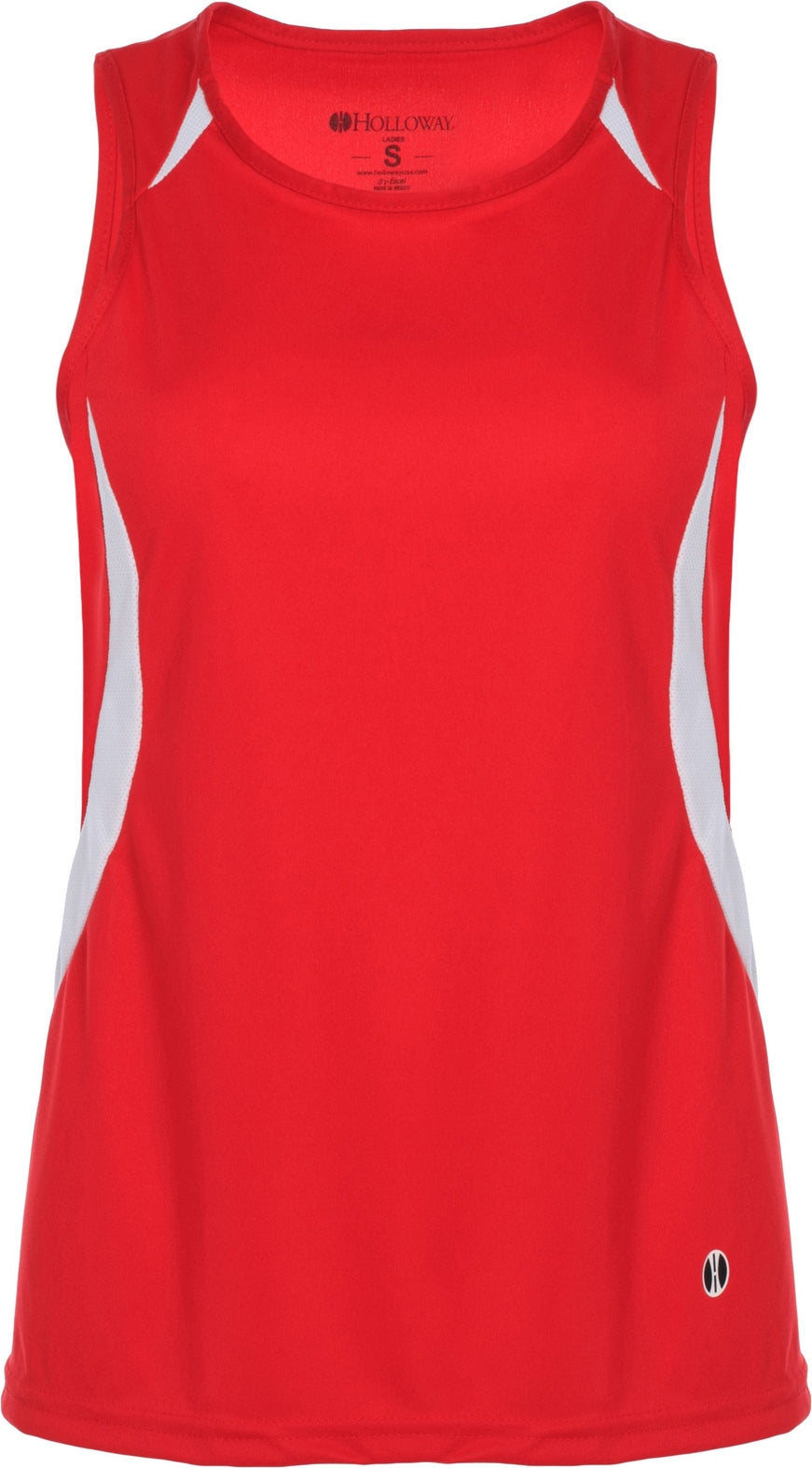 SCARLET/WHITE LADIES SPRINT SLIM FIT SINGLET