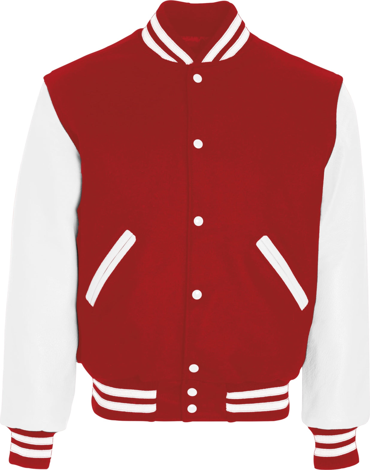 SCARLET/WHITE VARSITY WOOL JACKET