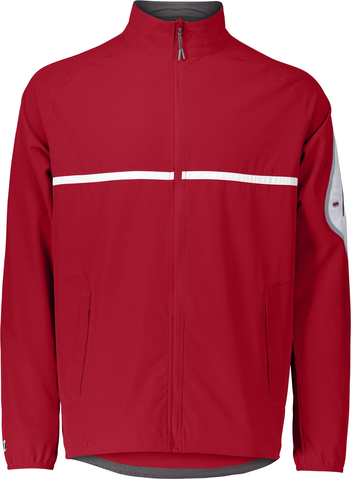 Front View of SCARLET/WHITE WELD FULL ZIP JACKET