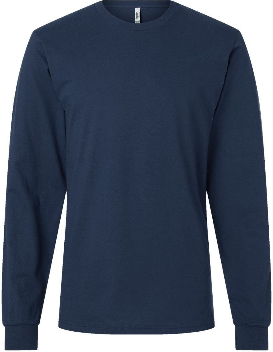 Front View of Sea Blue Fine Jersey Long Sleeve Tee - 2007