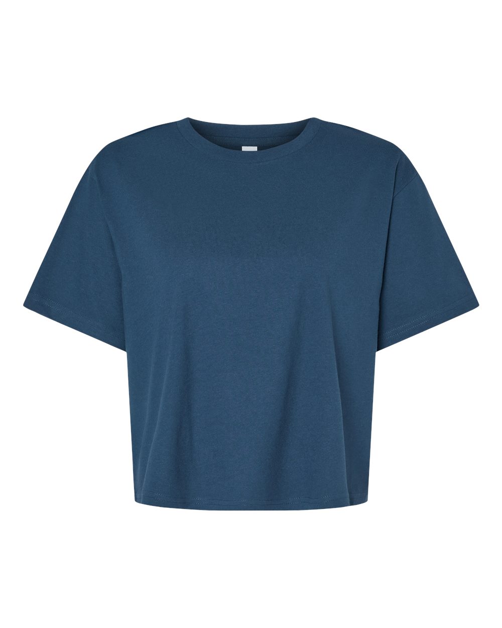 Front View of Sea Blue Women&#39;s Fine Jersey Boxy Tee - 102