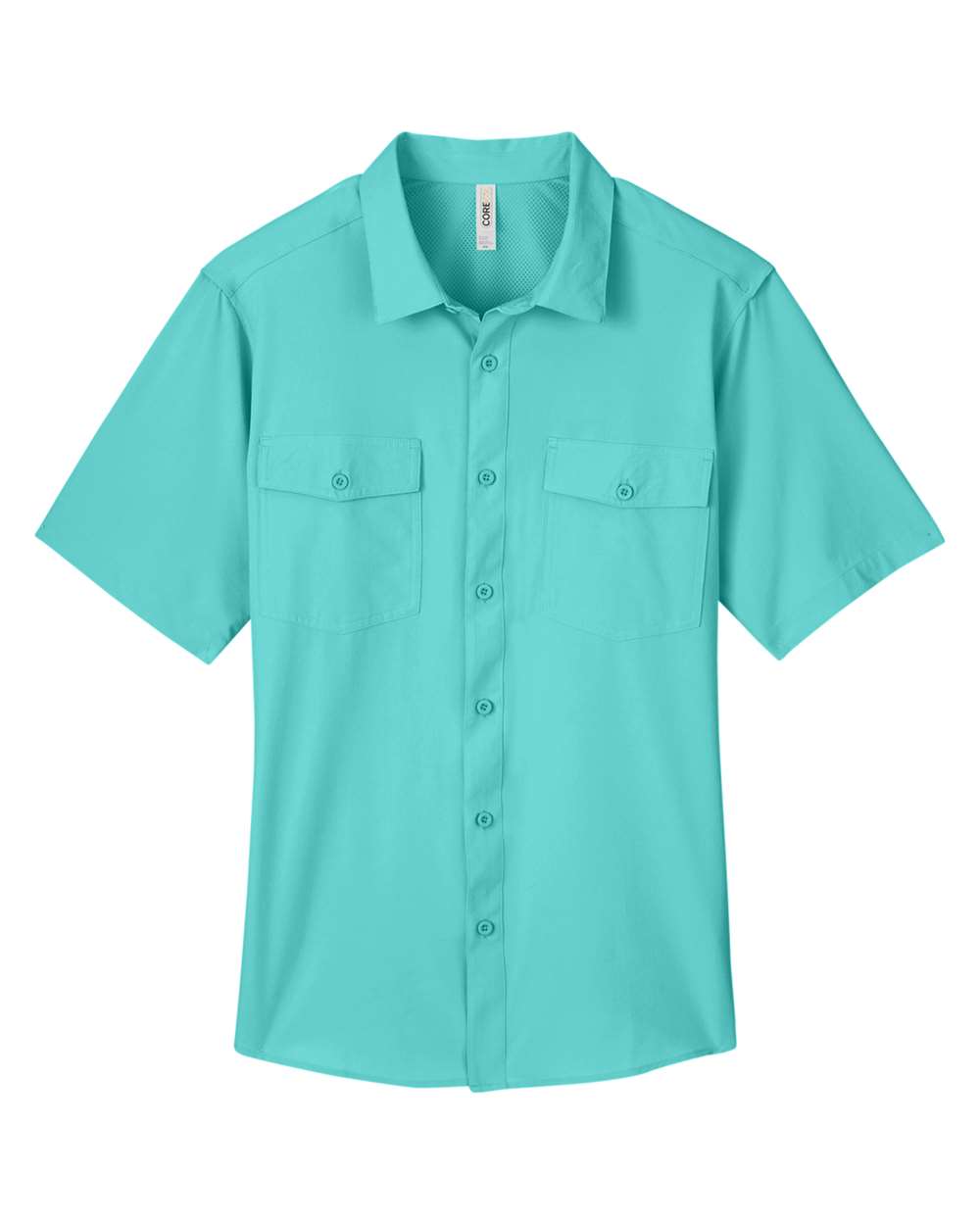 Front View of Sea Glass Men's Ultra UVP® Marina Shirt - CE510