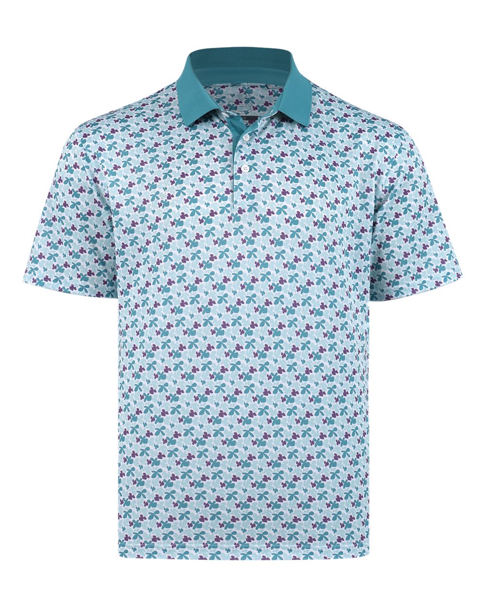 Front View of Seafoam Men's Mike V Polo - P10519