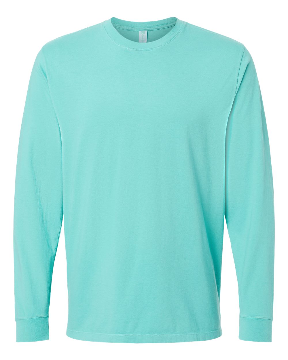 Front View of Seafoam Organic Long Sleeve T-Shirt - 420
