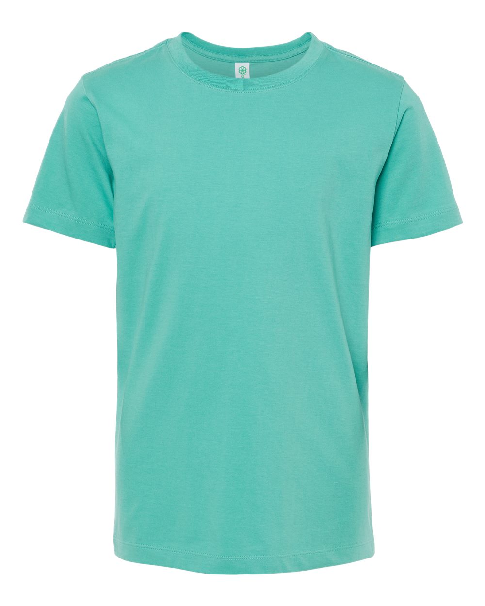 Front View of Seafoam Youth Organic T-Shirt - 402