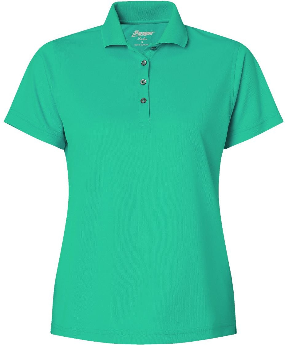Front View of Seagreen Women's Saratoga Performance Mini Mesh Polo - 104