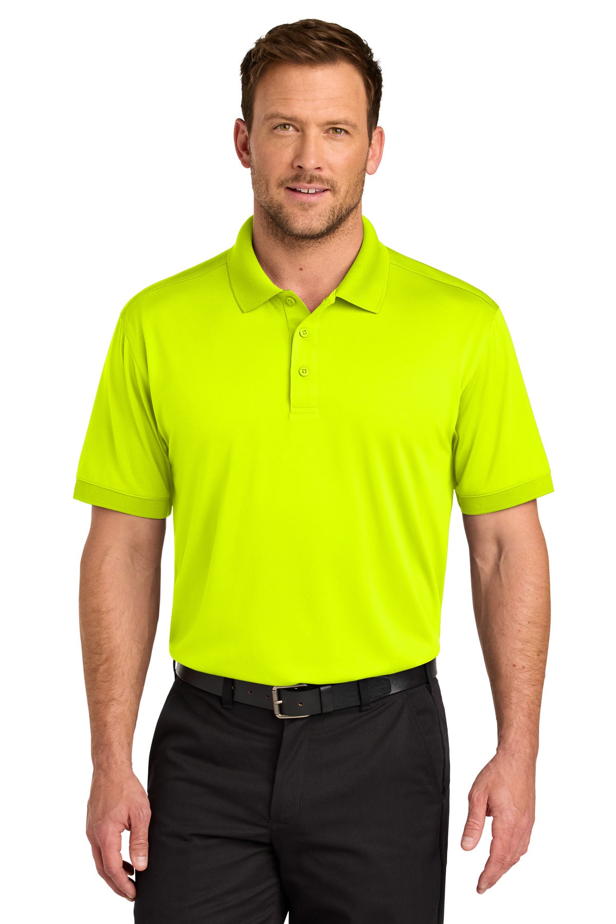 Front View of SftyYellow CornerStone Tall Workwear Pro Polo TLCS450