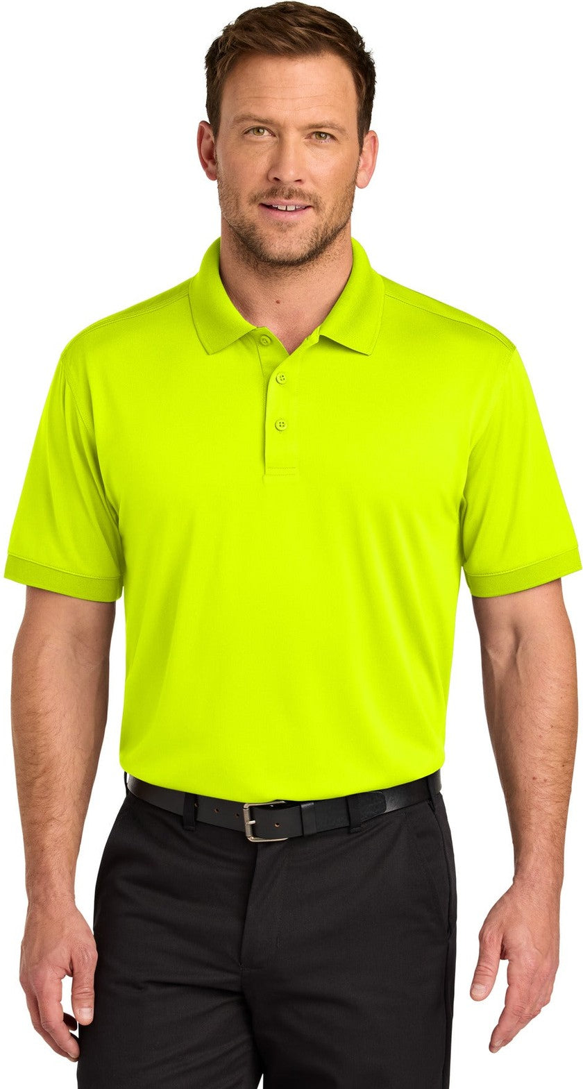 Front View of SftyYellow CornerStone Workwear Pro Polo CS450