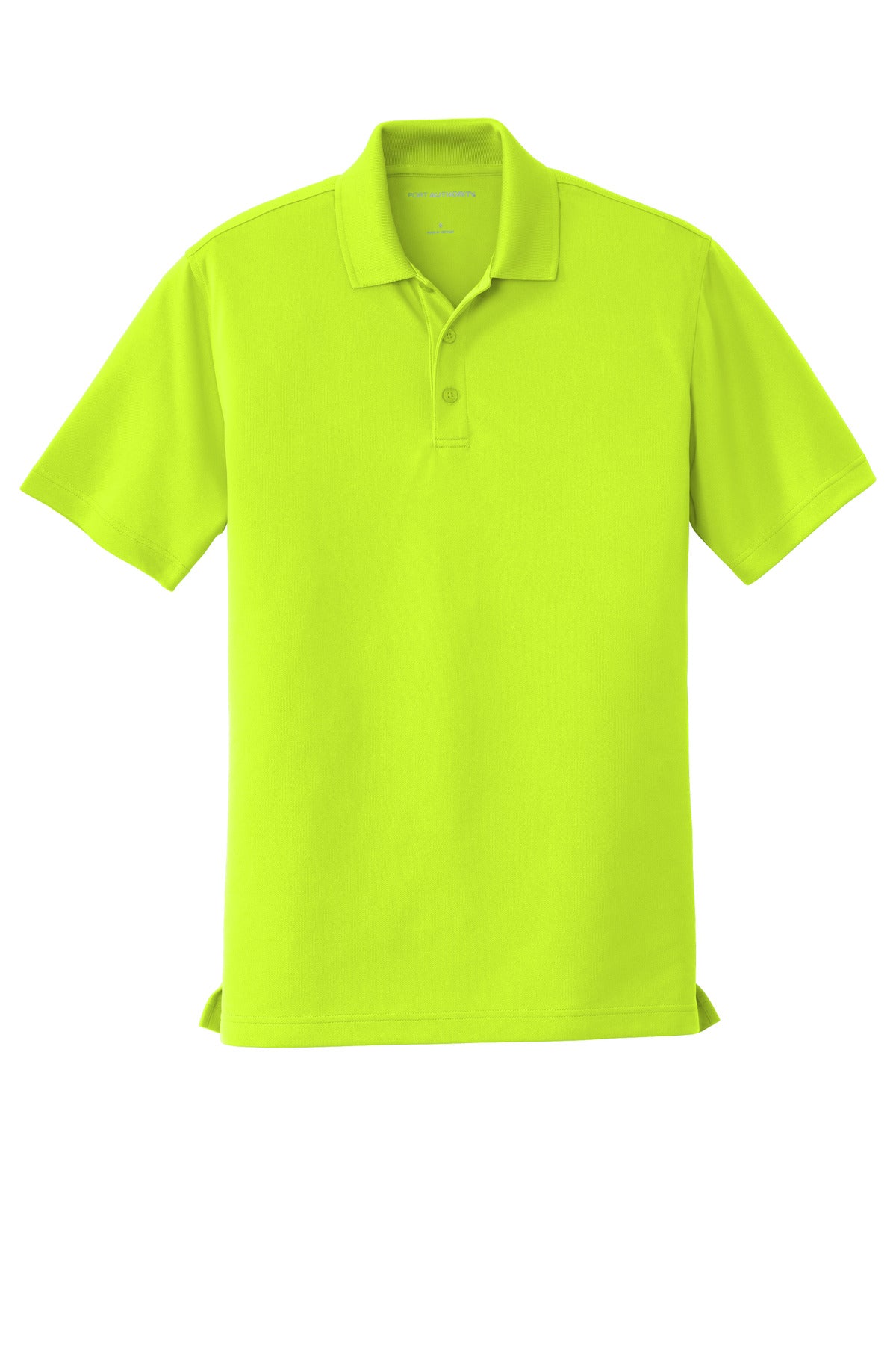 Front View of SftyYellow Port Authority Dry Zone UV Micro-Mesh Polo. K110