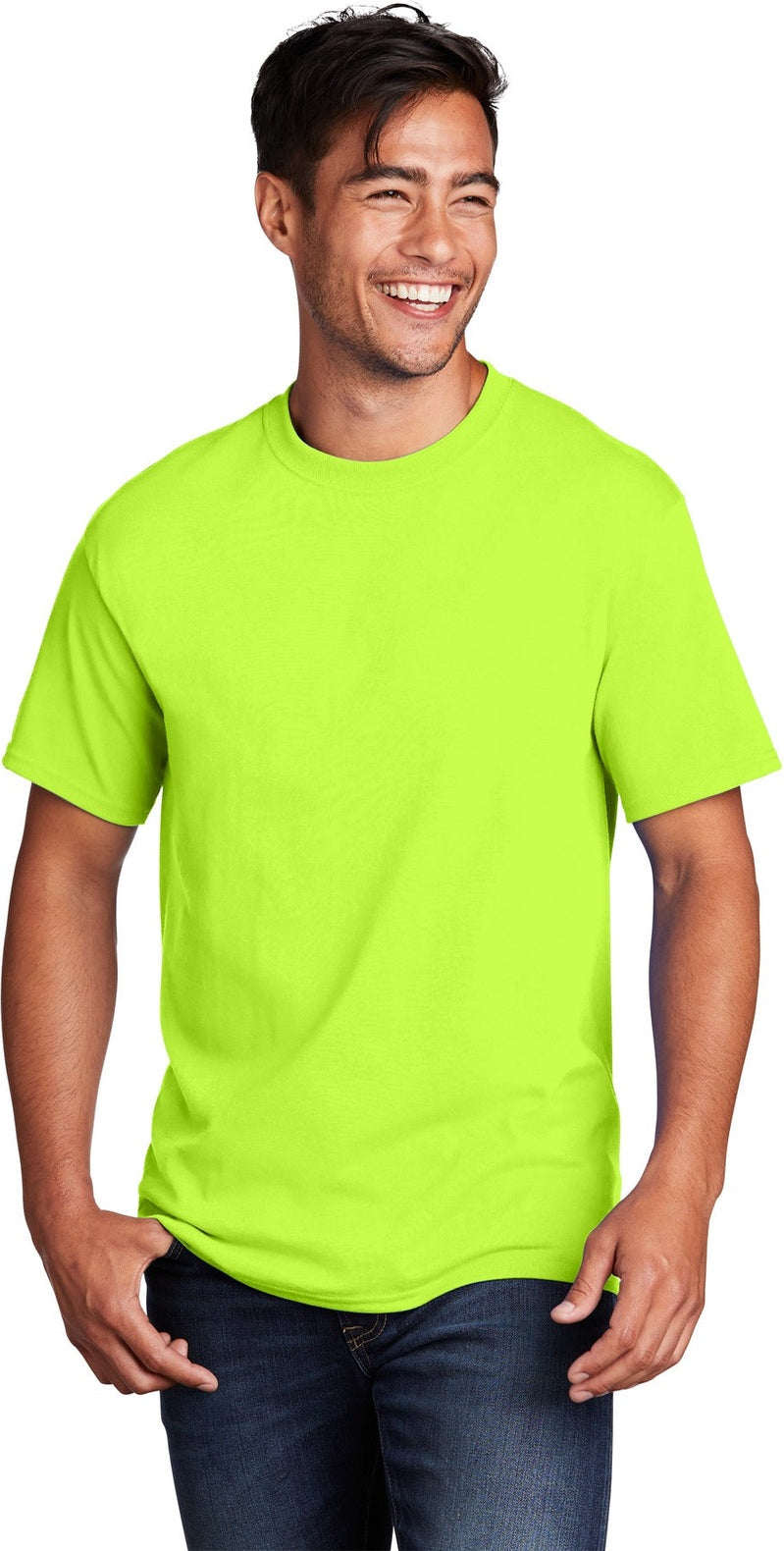 Front View of SGreen Port & Co Core Cotton Tee. PC54