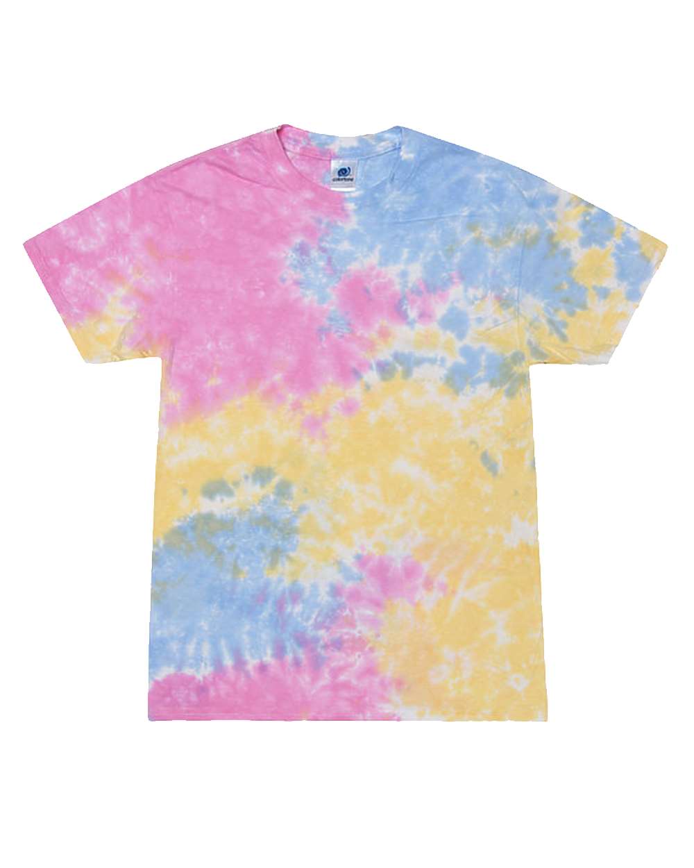 Front View of Sherbet Multi-Color Tie-Dyed T-Shirt - 1000