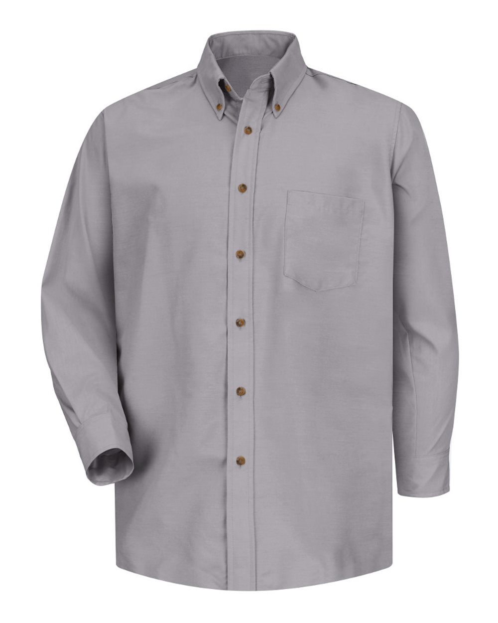 Front View of Silver Grey Poplin Dress Shirt - SP90