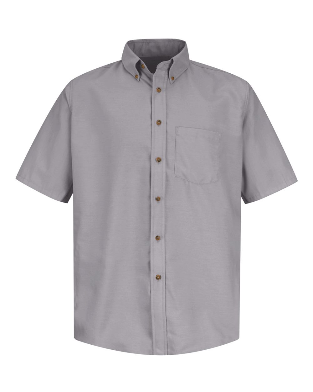 Front View of Silver Grey Poplin Short Sleeve Dress Shirt - Tall Sizes - SP80T