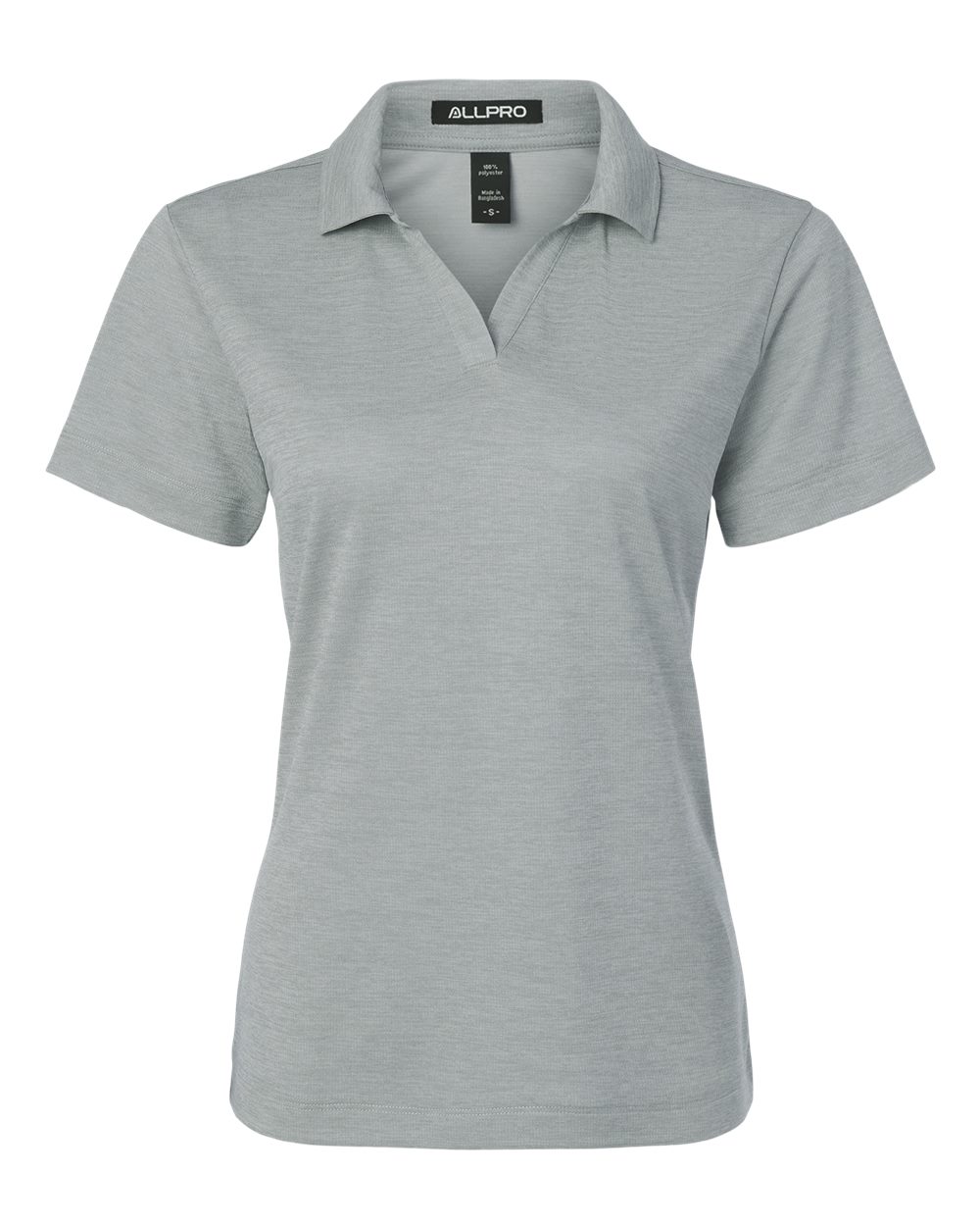 Front View of Silver Melange Women's Performance Mélange Polo - 4HM00L