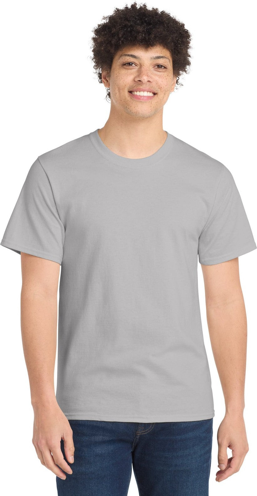 Front View of Silver Port & Co Essential Tee. PC61