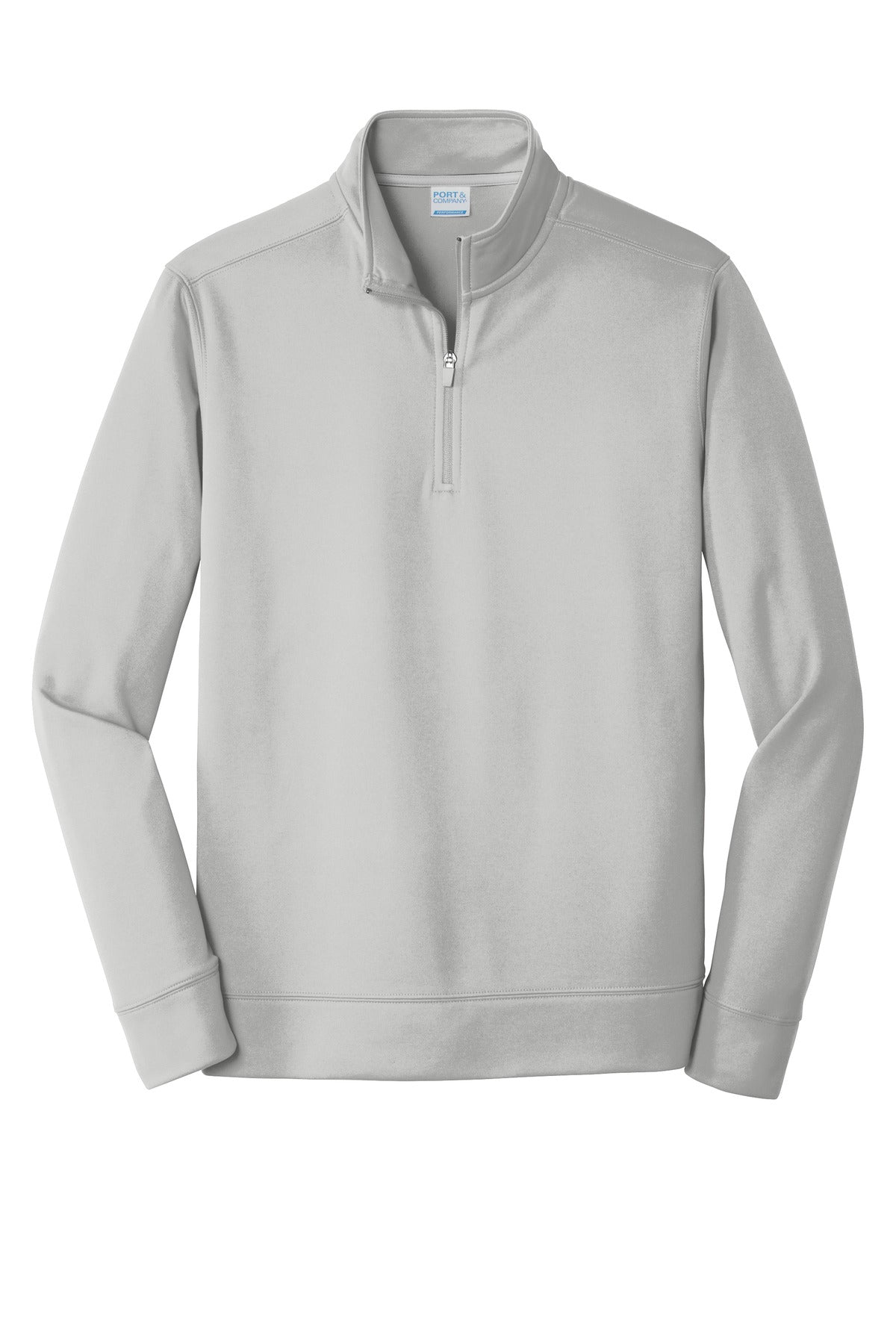 Front View of Silver Port & Co Performance Fleece 1/4-Zip Pullover Sweatshirt. PC590Q