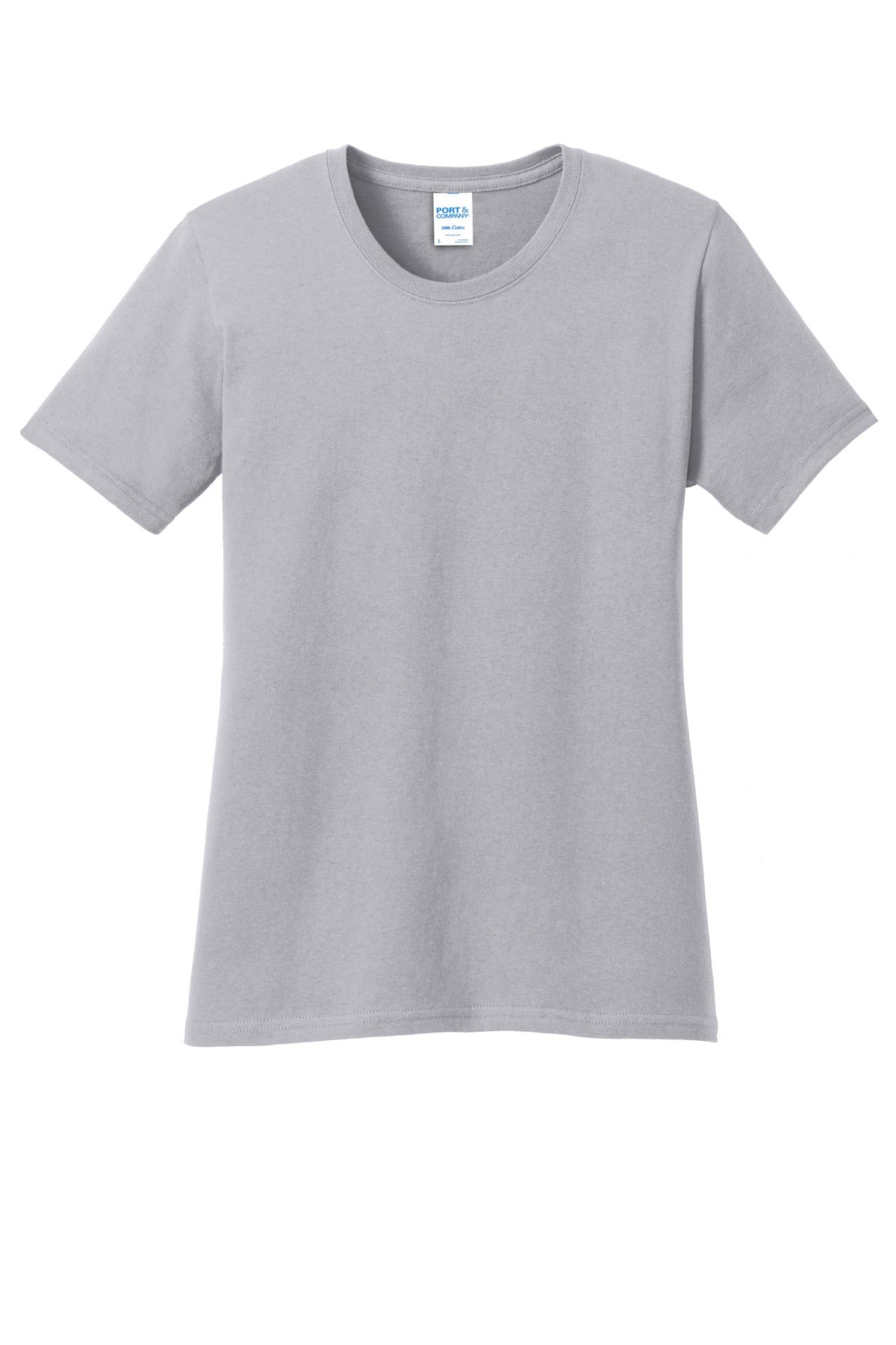 Front View of Silver Port & Co Women's Core Cotton Tee. LPC54