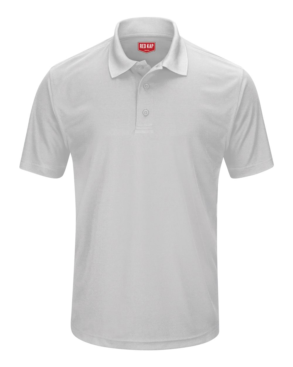 Front View of Silver Short Sleeve Performance Knit Pocketless Core Polo - SK96