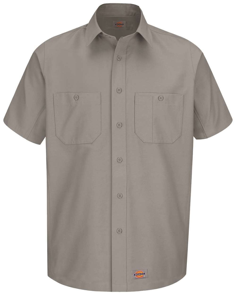 Front View of Silver Short Sleeve Work Shirt - WS20