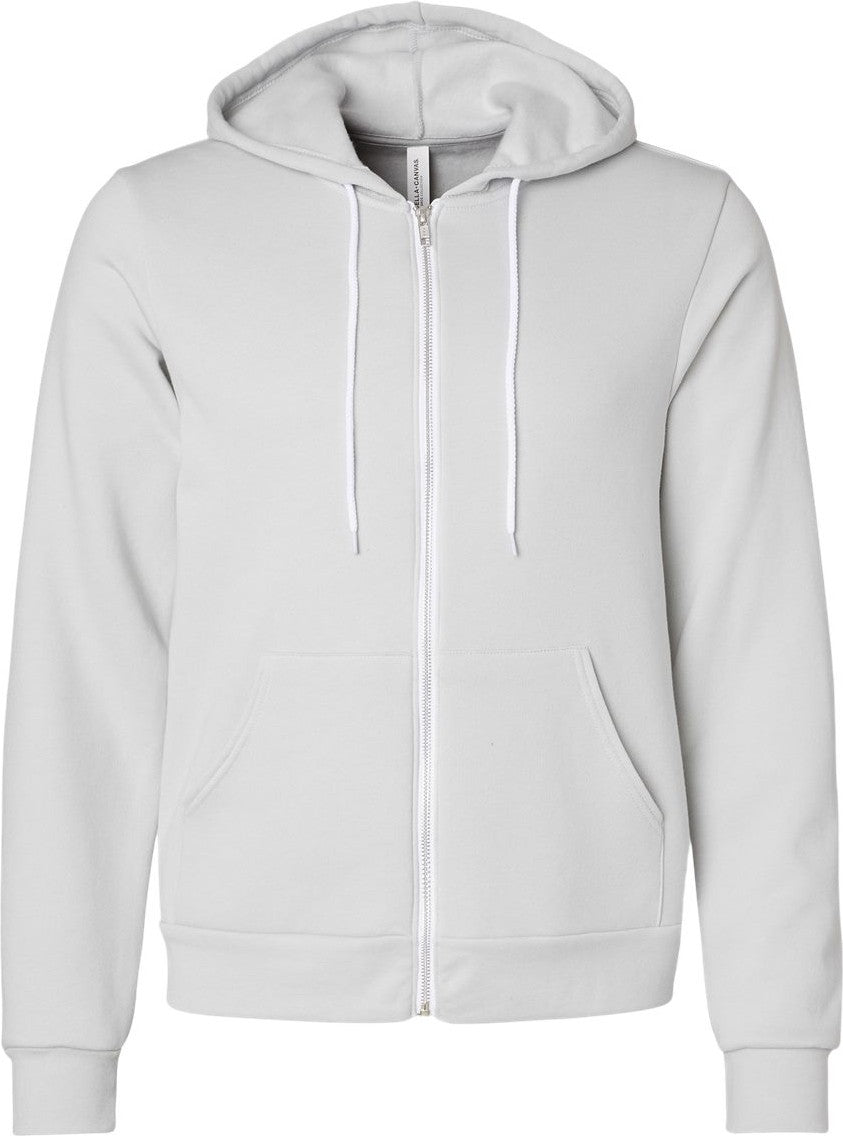 Front View of Silver Sponge Fleece Full-Zip Hoodie - 3739